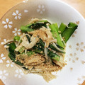 harukayuka's cooksnap of when they made 簡単！小松菜炒め・にんにくしょうゆ和え.