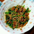 arm＊'s cooksnap of when they made 丼にも！食べ過ぎ注意❁法蓮草と納豆炒め❁.