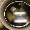 パフケーキ's cooksnap of when they made ごま油香る～せりとあげのお味噌汁.