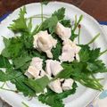 にかに's cooksnap of when they made レンジで簡単！鶏胸肉の酒蒸し三つ葉和え.