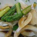 豆腐丼's cooksnap of when they made 新玉ねぎと　アスパラの　わさび醤油サラダ.