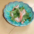 きらり流れ星's cooksnap of when they made 速攻おつまみ三つ葉とカニカマの和物.