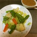 毎日楽しい's cooksnap of when they made 味噌ドレで〜焼豆腐・ササミの温野菜サラダ.