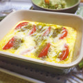 haruるんるん♪'s cooksnap of when they made トマトとチーズと卵のバジルソース焼き.