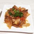プー★'s cooksnap of when they made 豚薄切り肉＋塩麹de玉ねぎトマトの炒め物.
