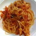 うーたこ's cooksnap of when they made エリンギのピリ辛トマトソースパスタ.