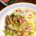 しろしろ1111's cooksnap of when they made 余り物とは思えない長ネギのマヨネーズ風パスタ.