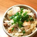ももくり38's cooksnap of when they made ☆お刺身リメイク♪きのこの炊き込みご飯☆.