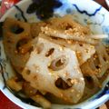 horseland's cooksnap of when they made れんこんのごまあえ.