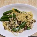nakayoko's cooksnap of when they made スナップエンドウのペペロンチーノ.