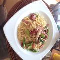 みるき〜ぬキッチン's cooksnap of when they made アスパラとベーコンのスパゲティー.
