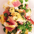 くまロコ's cooksnap of when they made グリンピースとハムの卵とじ.