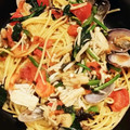 まつこ・ω・'s cooksnap of when they made あさりとほうれん草のパスタ.