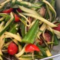 s＊n's cooksnap of when they made ♪きゅうりトマトオクラ茗荷のごま油和え♪.