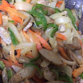 すずき☆'s cooksnap of when they made 旨っ☆鶏もも肉と牛蒡とピーマンの味噌炒め.