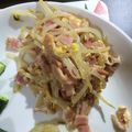 爽夏＊'s cooksnap of when they made もやしメインの溶き卵のベーコン炒め.