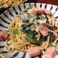 mittan♡'s cooksnap of when they made 小松菜＊しめじ＊ベーコンの豆乳パスタ.