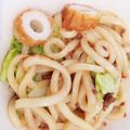 あみぞうママとわかっち's cooksnap of when they made 簡単♬醤油焼きうどん★.