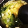 ひまわり＊＊☆☆'s cooksnap of when they made 小松菜 大根 豆腐の味噌汁♪.