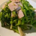 3life's cooksnap of when they made 根三つ葉とハムの辛子醤油和え.