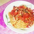 shukima's cooksnap of when they made ★トマトとしめじのパスタ★.