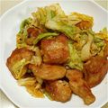amjkao's cooksnap of when they made 鶏肉と春キャベツのピリ辛味噌炒め♬.