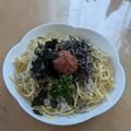 ラリー＆サラ's cooksnap of when they made 南高梅と釜揚げしらすのワンポットパスタ.
