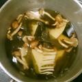 さくらちょことまと's cooksnap of when they made 簡単　朝食　筍とワカメ　なめこのお吸い物.