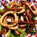 リラシャン's cooksnap of when they made イカとセロリ、キノコの居酒屋風♥炒め物.