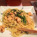 クックD9NOZ9☆'s cooksnap of when they made 生クリーム救済！鮭とほうれん草のパスタ♪.