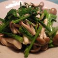 北海道伯爵's cooksnap of when they made 菜の花としめじのナムル.