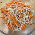 ママメイン！時々子供's cooksnap of when they made レンジで簡単♡もやしと人参のナムル.