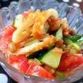 ビリケンのママ's cooksnap of when they made やみつき！胡瓜と竹輪とトマトの納豆サラダ.