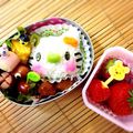 花と虎's cooksnap of when they made キティちゃん☆キャラ弁.