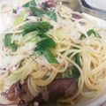 MofeMofee's cooksnap of when they made 下仁田ネギとホタルイカのパスタ.