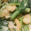 かにゃんころ's cooksnap of when they made ＊菜の花と海老のマヨカレー炒め＊.