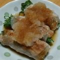 ドルフィンサーモン's cooksnap of when they made 豚バラの水菜巻き～おろしポン酢で～.
