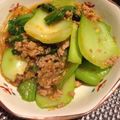 ﾏﾖｷｷ's cooksnap of when they made 青梗菜とひき肉の炒め物.