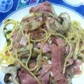 Nao1OO8OG☆'s cooksnap of when they made しめじとベーコンの大葉和風パスタ.