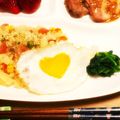 うきょこたん's cooksnap of when they made ＊バレンタイン＊ハートな目玉焼き♡.