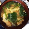 ▼さちえ's cooksnap of when they made ほうれん草と卵の彩りお味噌汁★.