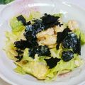 旦那は皿洗い's cooksnap of when they made レタスとササミのもみ海苔サラダ.