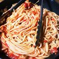 ayakocook's cooksnap of when they made トマトソースのシーフードスパゲティ.