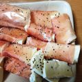 3人のアラフォーママ's cooksnap of when they made ヘルシーな1品☆生ハムの豆腐巻き.