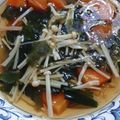 田中彼方's cooksnap of when they made ✿えのきとわかめのピリ辛スープ✿.