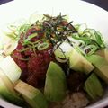 CosmoBridg's cooksnap of when they made マグロとアボカドのユッケ丼.