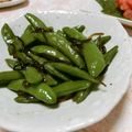 快くん's cooksnap of when they made スナップえんどうの塩こぶ生姜.
