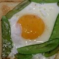 なーーこママ's cooksnap of when they made 絹さやしゃきしゃき♪エッグトースト.