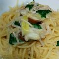 kara's cooksnap of when they made ネギとエリンギの麺つゆクリームパスタ.