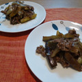 ぴよまめ。's cooksnap of when they made 牛とナスとごぼうのオイソース炒め.